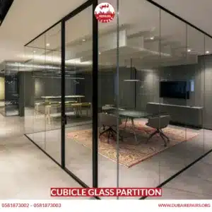Cubicle glass partition