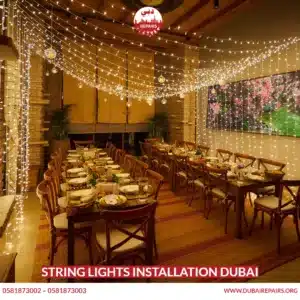 String lights installation Dubai